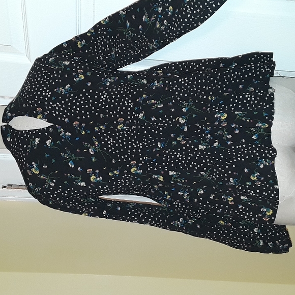 Art Class Floral Long sleeve Ruffle tiered High Neck boho Top Girls XL Women S - Picture 7 of 14